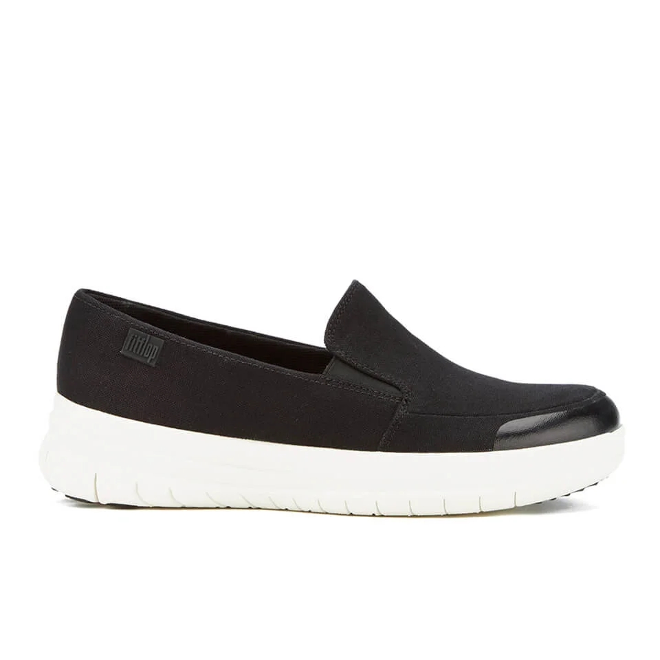 FitFlop Women's Sporty Pop Canvas Skate Slip On Trainers - Black Image 1