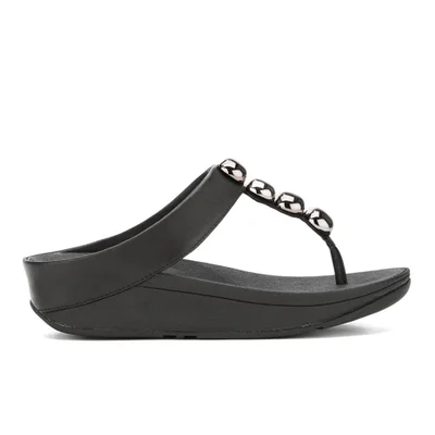 FitFlop Women's Rola Leather Toe-Post Sandals - Black