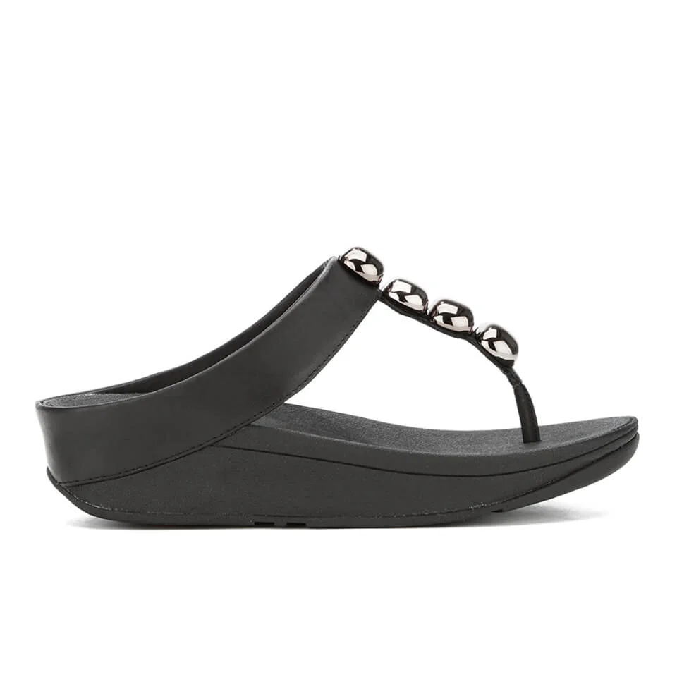 FitFlop Women's Rola Leather Toe-Post Sandals - Black Image 1