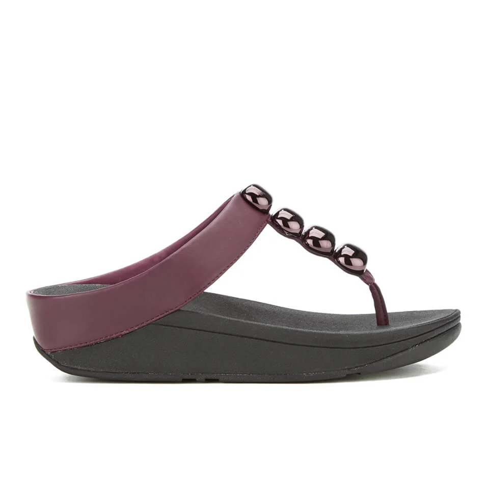 FitFlop Women's Rola Leather Toe-Post Sandals - Hot Cherry Image 1