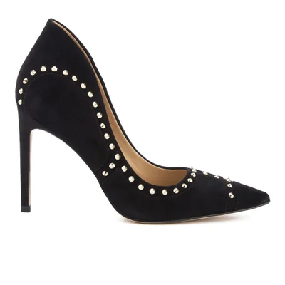 Sam Edelman Women's Hayden Suede Studded Court Shoes - Black
