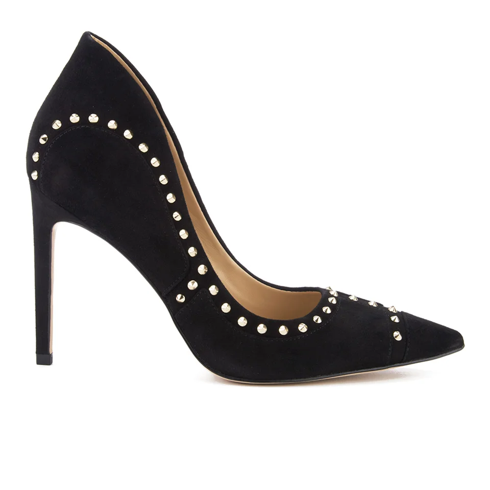 Sam Edelman Women's Hayden Suede Studded Court Shoes - Black Image 1