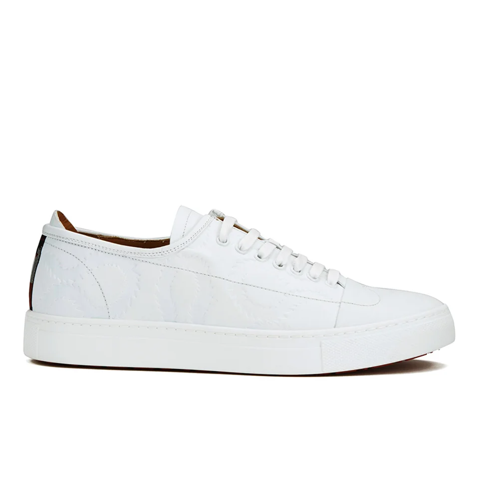 Vivienne Westwood MAN Men's Embossed Squiggle Leather Oxford Trainers - White Image 1