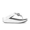 FitFlop Women's Superchain Imi-Leather Toe Post Sandals - Silver - Image 1