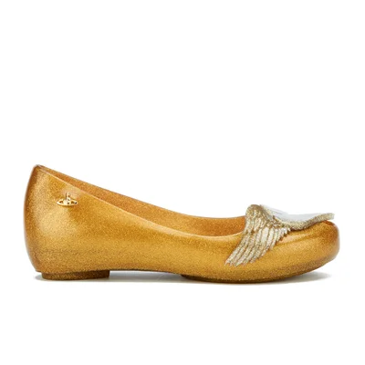 Mini Melissa Vivienne Westwood Kids' Ultragirl Cherub Ballet Flats - Gold Glitter