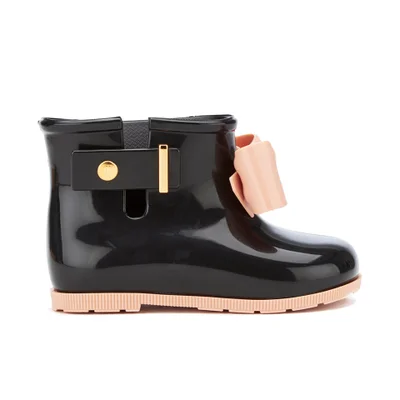 Mini Melissa Toddlers' Sugar Rain Bow Boots - Black Contrast