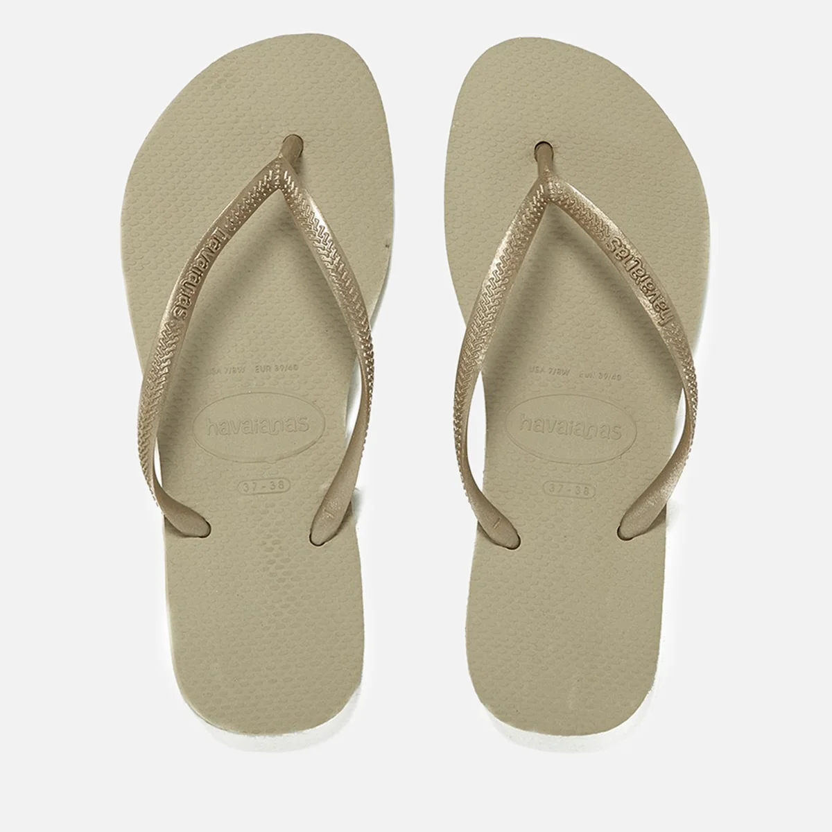 Havaianass Girls' Slim Flip Flops - Sand Grey/Light Golden Image 1