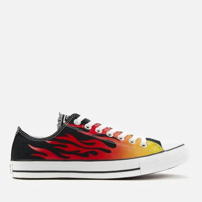 Converse Men's Chuck Taylor All Star Canvas Archive Flame Ox Trainers - Black/Enamel Red/Fresh Yellow