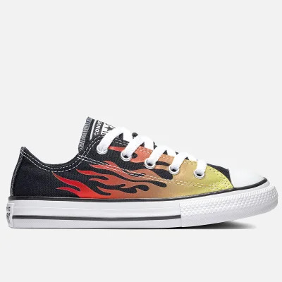 Converse Kids' Chuck Taylor All Star Archive Flame Ox Trainers - Black/Enamel Red