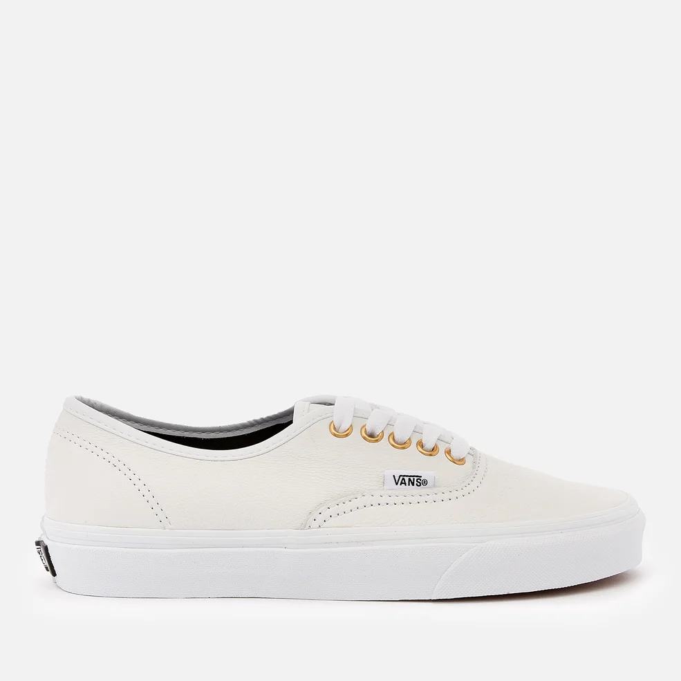 Vans Women's Leather Authentic Trainers - True White/True White Image 1