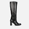 Whistles Women's High Heeled Leather Knee High Boots - Black - Image 1