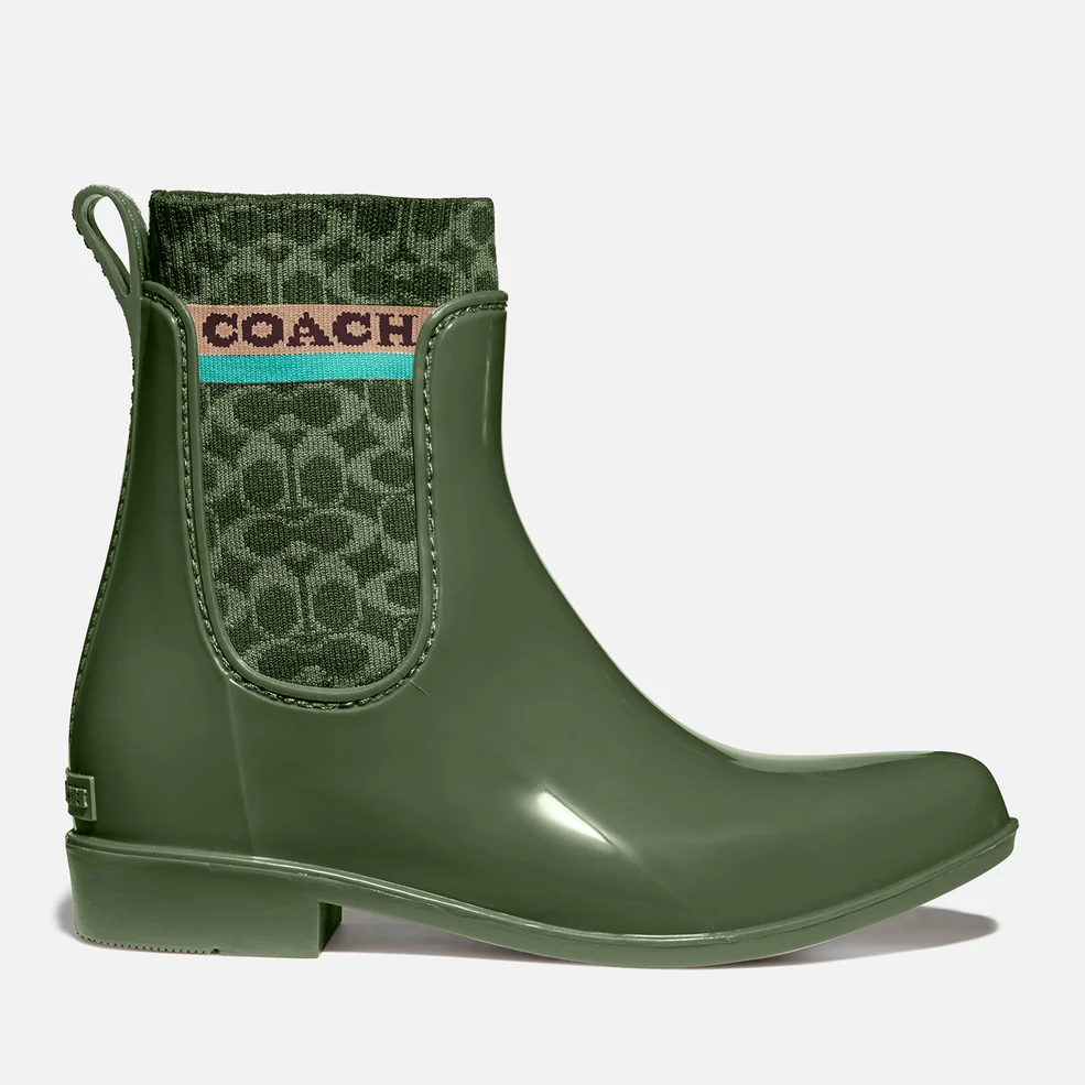 Coach Women's Rivington Rubber Rain Boots - Bronze Green Image 1