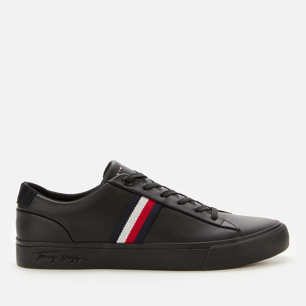 Tommy Hilfiger Men's Corporate Leather Low Top Trainers - Black Image 1
