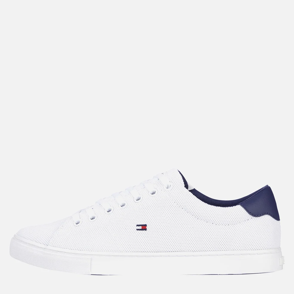 Tommy Hilfiger Men's Sustainable Essential Knit Vulcanised Trainers - White/Yale Navy Image 1