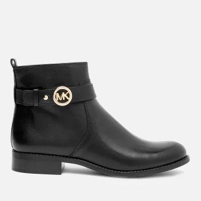 MICHAEL Michael Kors Women's Abigail Leather Flat Ankle Boots - Black