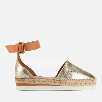 See By Chloé Women's Glyn Leather Espadrilles - Gold