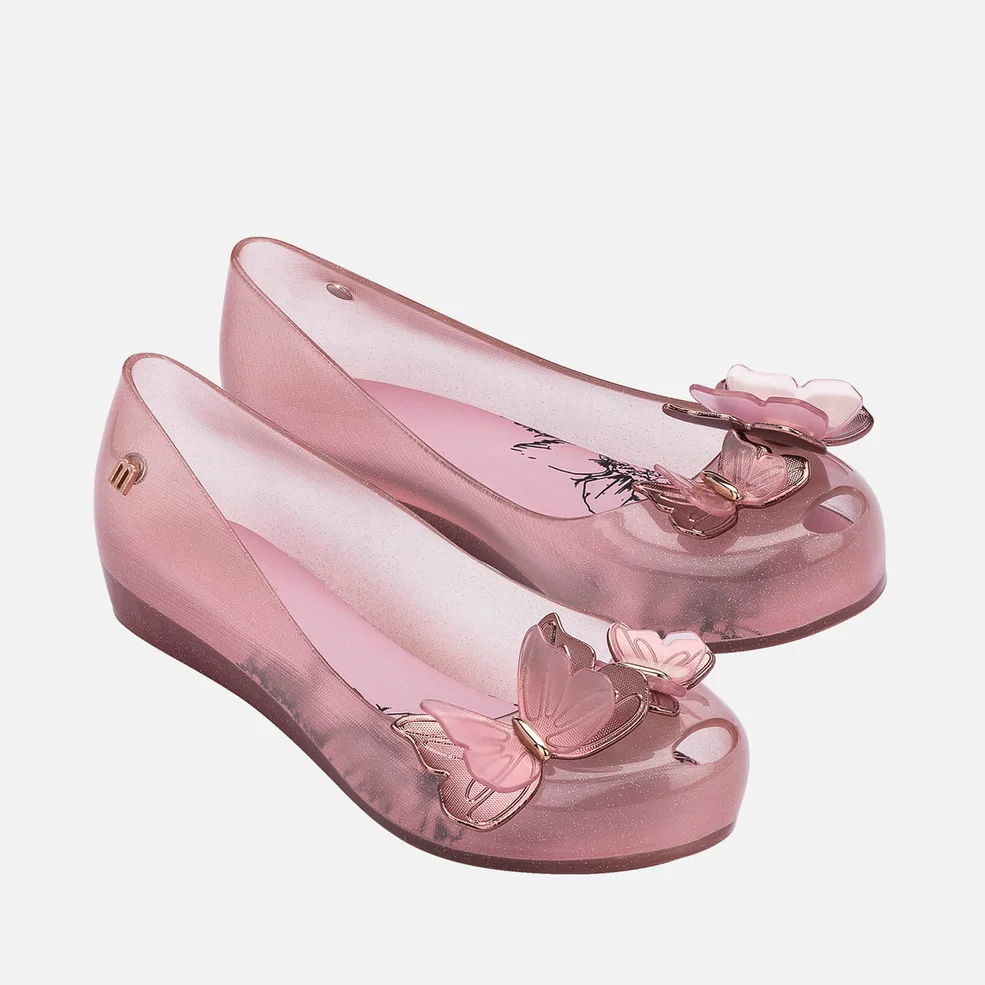 Mini Melissa Kids' Ultragirl Butterfly Ballet Flats - Pink Glitter Image 1