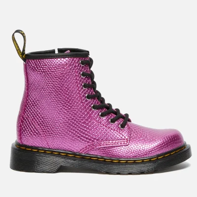 Dr. Martens Kids' 1460 Patent Lamper Lace Up Boots - Pink Reptile Emboss