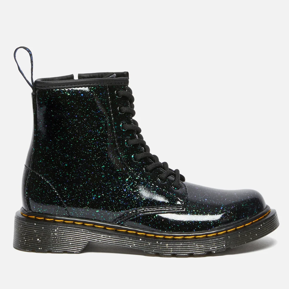 Dr. Martens Kids' 1460 Junior Patent Lamper Lace Up Boots - Green Cosmic Glitter Image 1