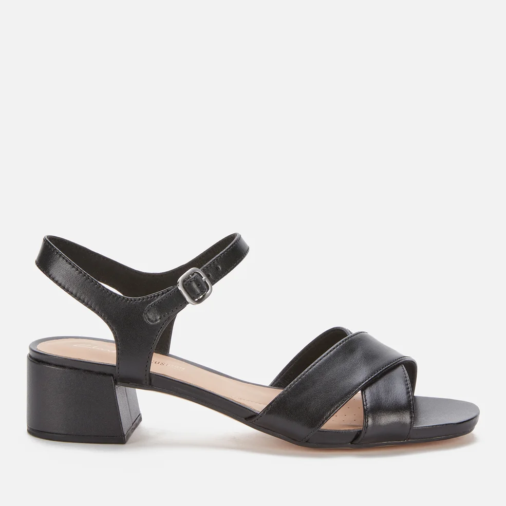 Clarks Women's Sheer35 Strap Leather Block Heeled Sandals - Black Image 1