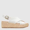 Clarks Women's Kimmei Cross Leather Wedged Sandals - White - Image 1
