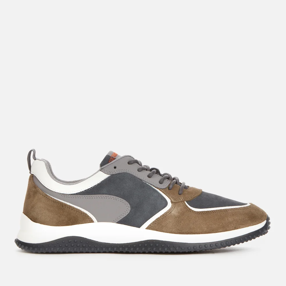 Clarks Men's Puxton Run Running Style Trainers - Olive Combi Image 1