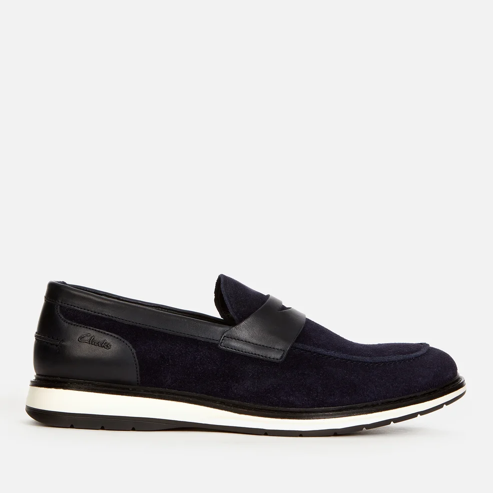 Clarks Men's Chantry Penny Suede Loafers - Navy Image 1