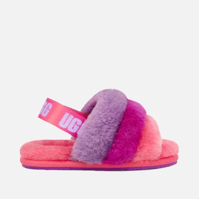 UGG Toddlers' Fluff Yeah Slide Slippers - Pink / Purple Rainbow