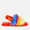 UGG Kids' Fluff Yeah Cali Collage Slide Slippers - Rainbow Stripes - Image 1