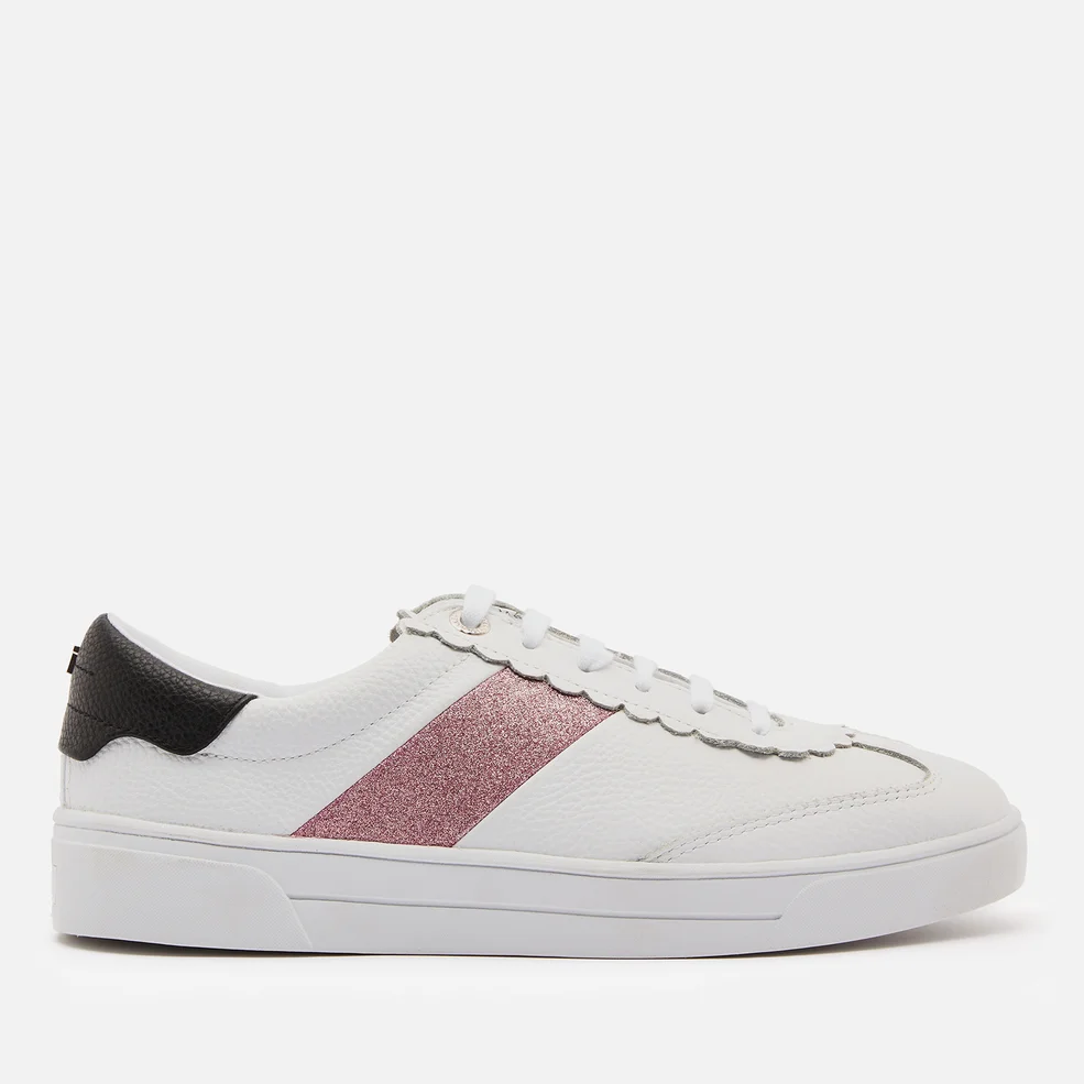 Ted Baker Women's Allva Leather Cupsole Trainers - White/Pink Image 1