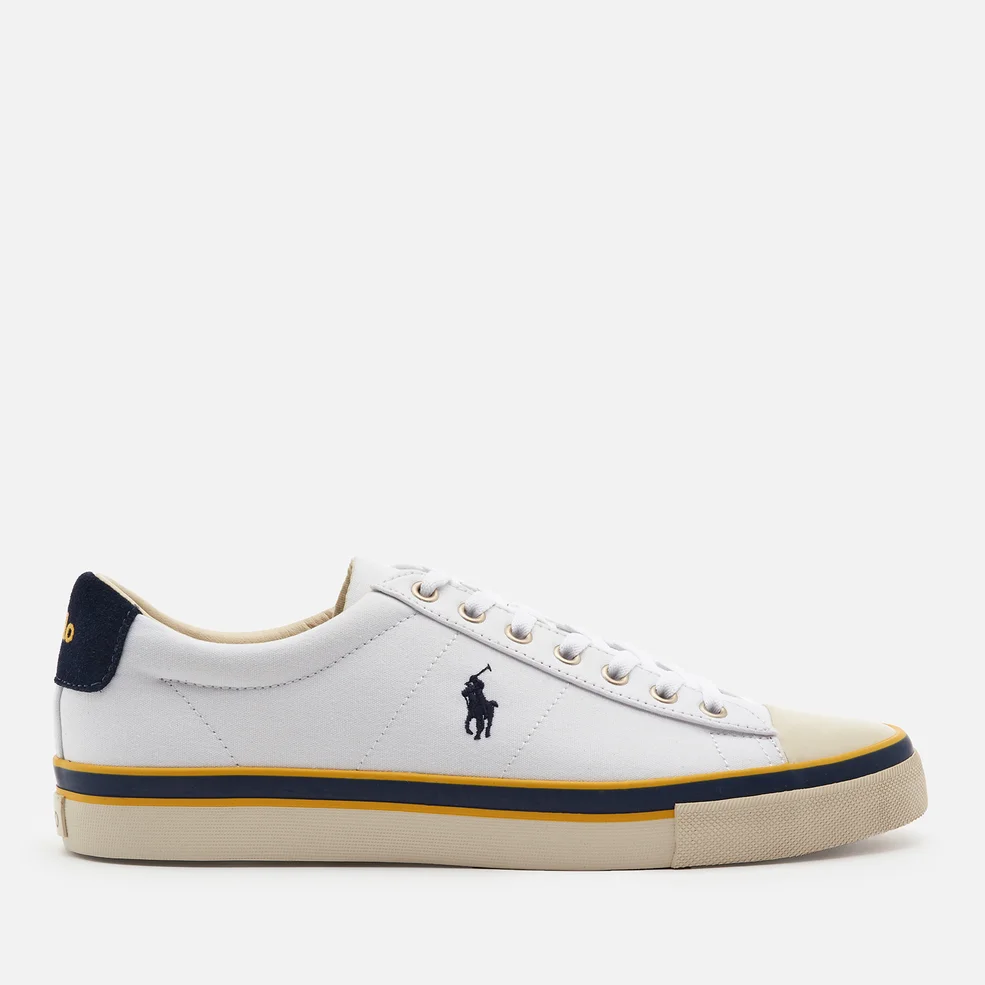 Polo Ralph Lauren Men's Sayer Sustainable Low Top Trainers - White/Newport Navy/Gold Image 1