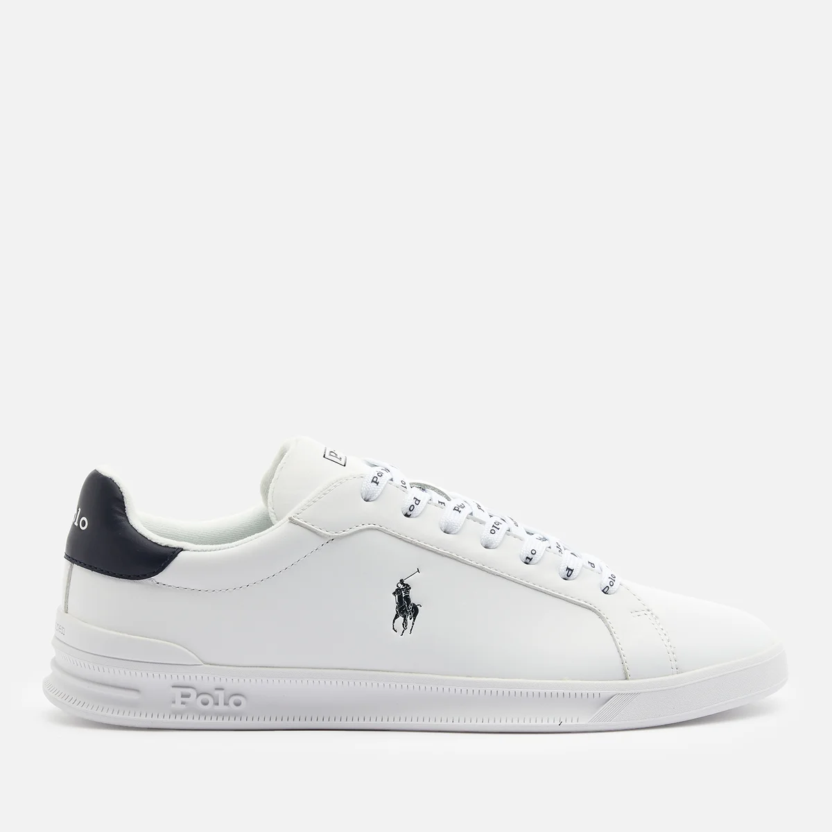 Polo Ralph Lauren Men's Heritage Court Leather Low Top Trainers - White/Newport Navy Image 1