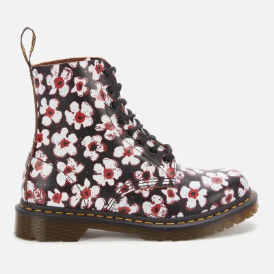 Dr. Martens Women's 1460 Smooth Leather Pascal Boots - Black/Red Pansy