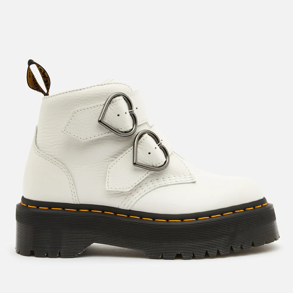 Dr. Martens Women's Devon Heart Leather Ankle Boots - White Image 1