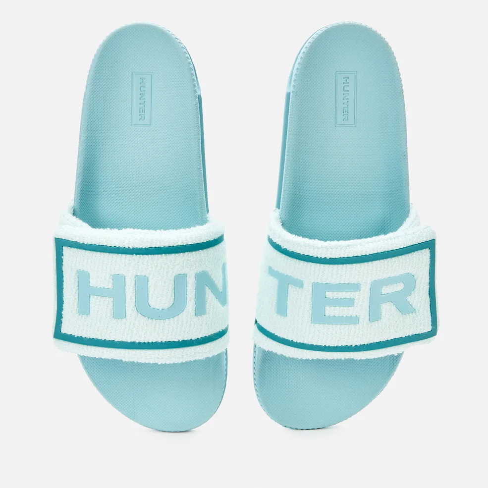 Hunter Women's Original Terry Towelling Logo Slide Sandals - Spearmint Image 1