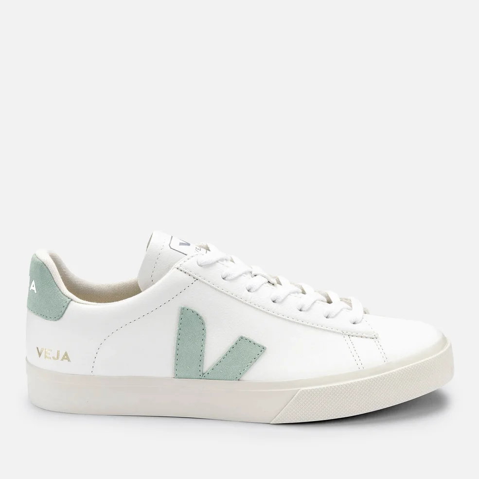 Veja Women's Campo Chrome Free Leather Trainers - Extra White/Matcha Image 1