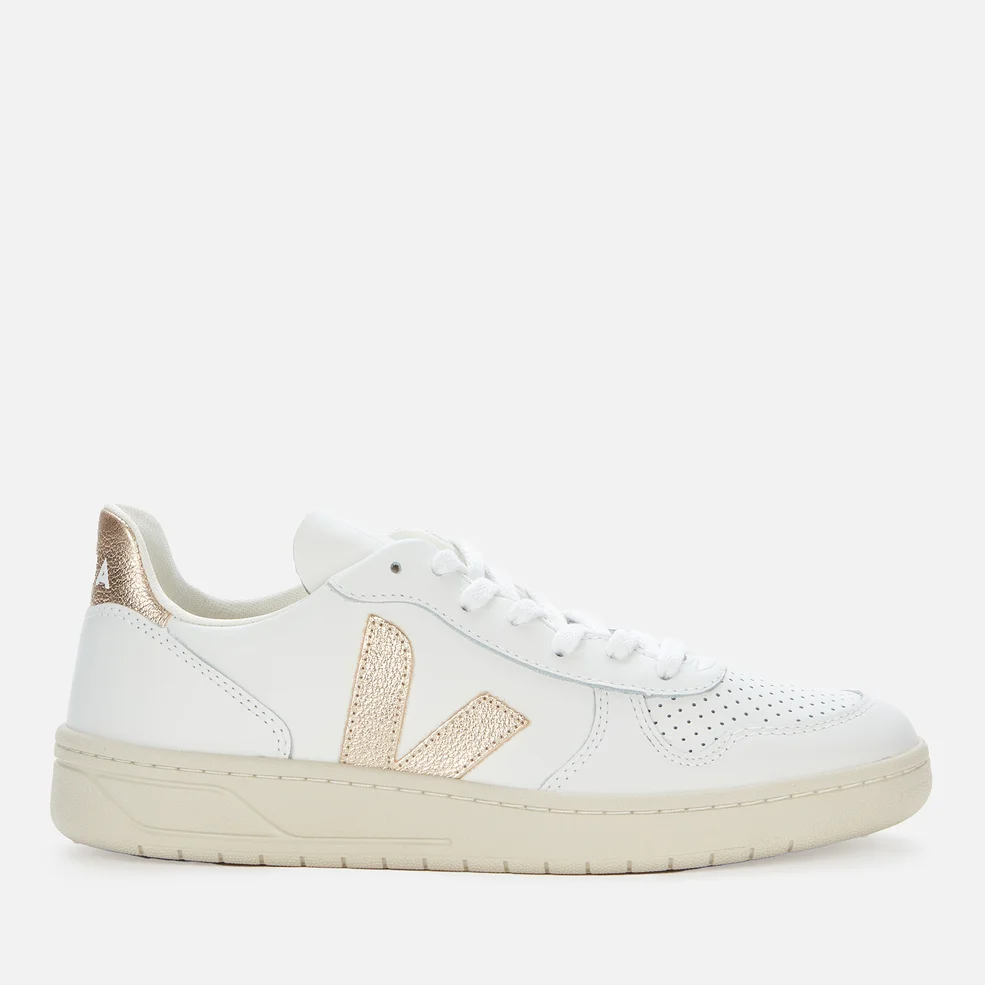 Veja Women's V10 Leather Trainers - Extra White/Platine Image 1