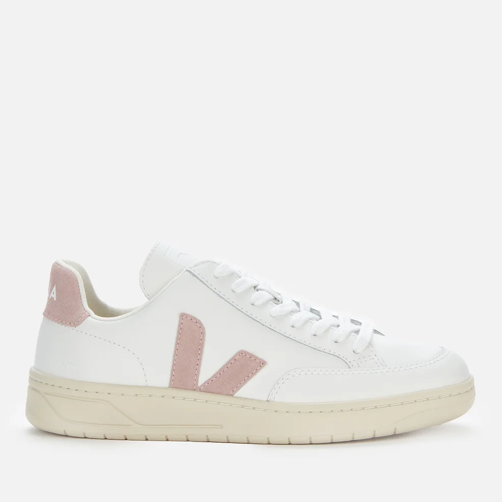 Veja Women's V-12 Leather Trainers - Extra White/Babe Image 1