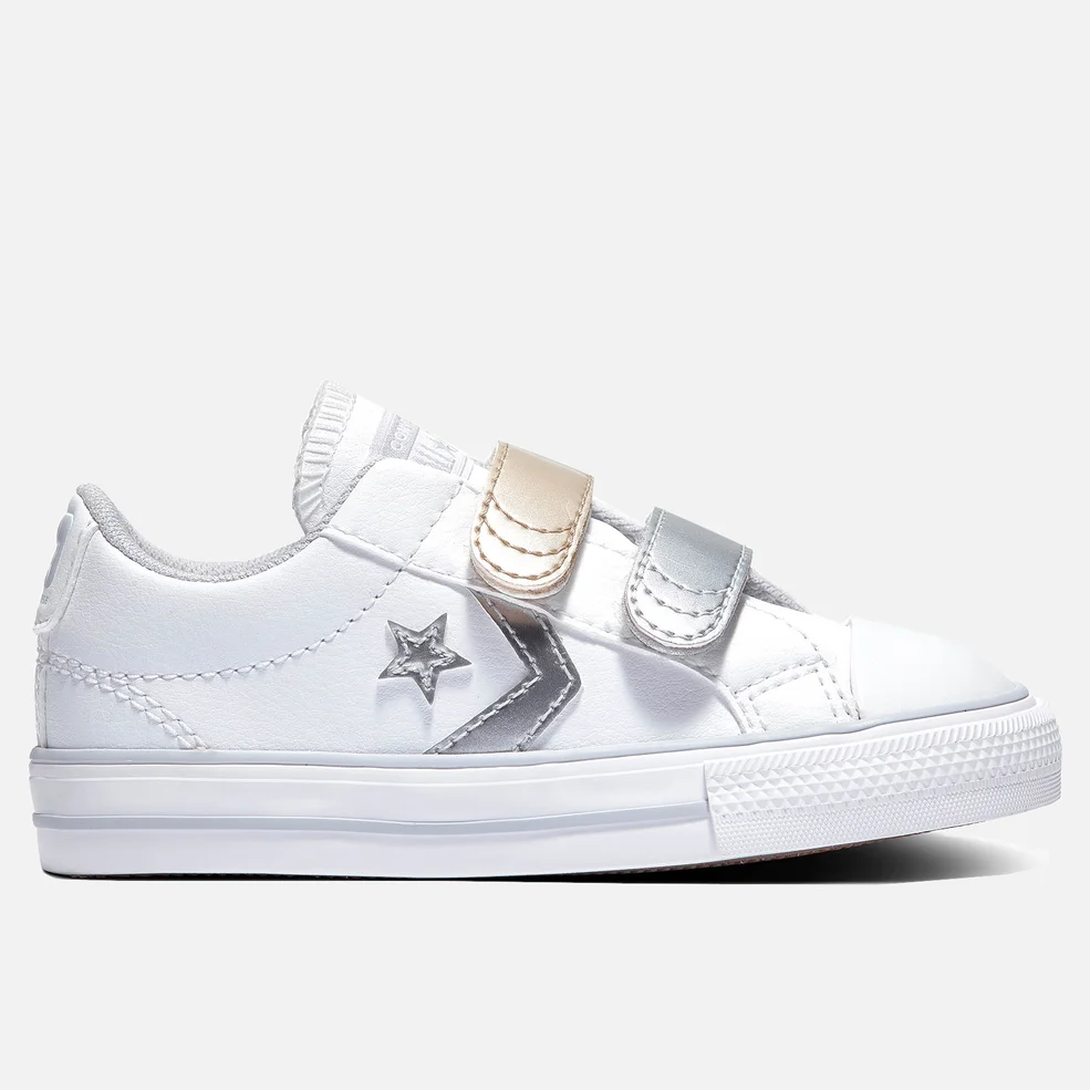 Converse Toddlers' Star Player Ox Metallic Velcro Trainers - White Image 1