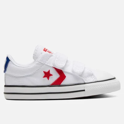 Converse Toddlers' Star Player Ox Velcro Trainers - White/University Red