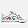 Converse Toddlers' Chuck Taylor All Star Dinoverse Ox Velcro Trainers - White/Bold Wasab - Image 1