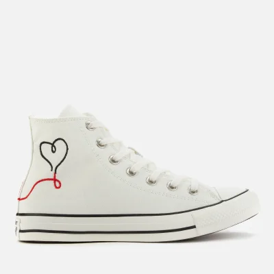 Converse Chuck Taylor All Star Love Thread Hi-Top Trainers - Vintage White