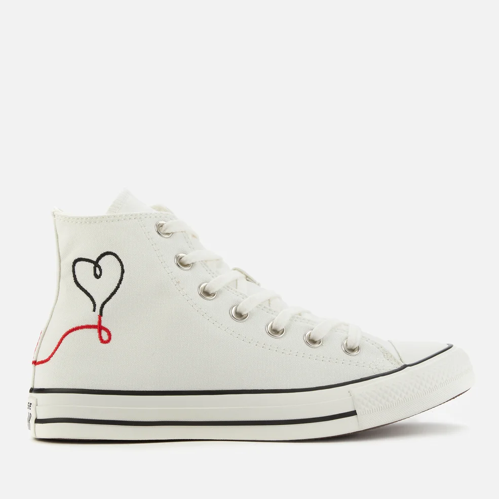 Converse Chuck Taylor All Star Love Thread Hi-Top Trainers - Vintage White Image 1