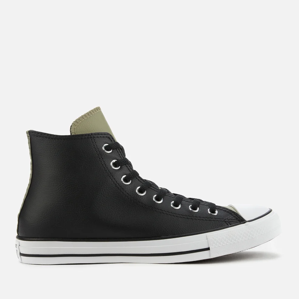 Converse Men's Chuck Taylor All Star Synthetic Leather Hi-Top Trainers - Black/Field Surplus Image 1