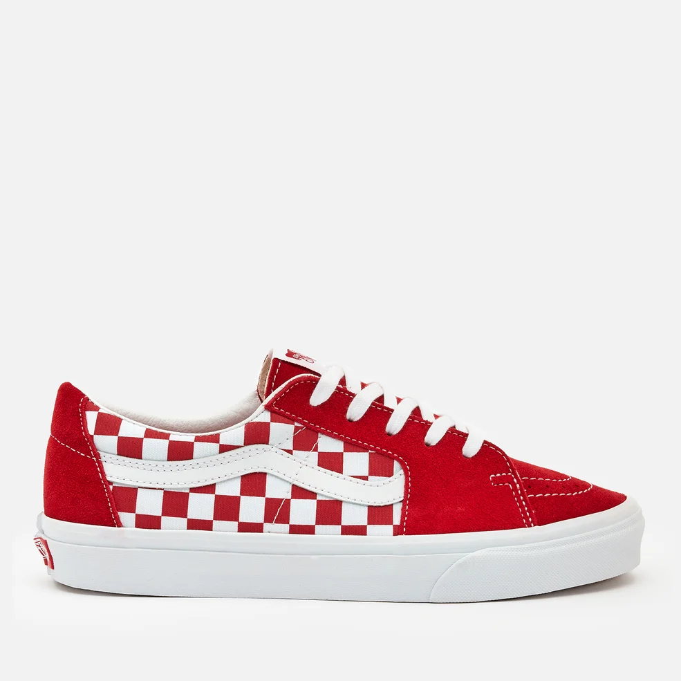 Vans Men's Canvas/Suede Sk8-Low Trainers - Red/Checkerboard Image 1