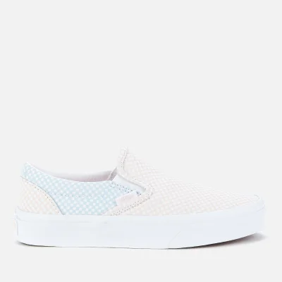 Vans Women's Pastel Checkerboard Classic Slip-On Trainers - Ballad Blue/Silver Peony