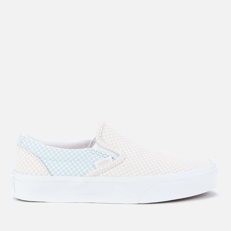 Vans Women's Pastel Checkerboard Classic Slip-On Trainers - Ballad Blue/Silver Peony Image 1