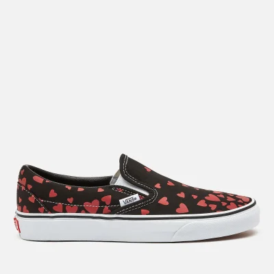Vans Women's Valentines Hearts Classic Slip-On Trainers - Black/Pink/Red
