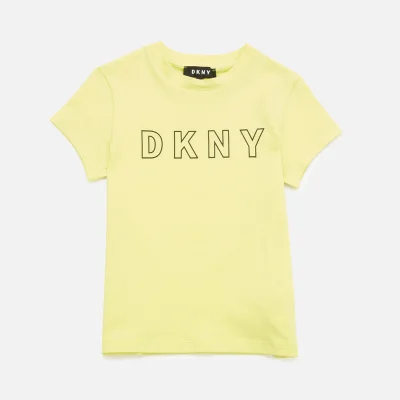 DKNY Girls' Outline Logo T-Shirt - Citrine