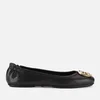 Tory Burch Women's Minnie Metal Logo Leather Ballet Flats - Perfect Black/Gold - Image 1